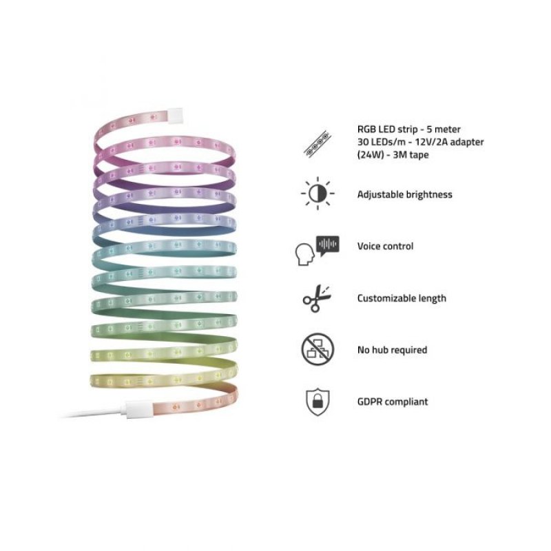 Hombli HBLS-0521 éclairage intelligent Eclairage intelligent par bande 24 W Blanc Wi-Fi