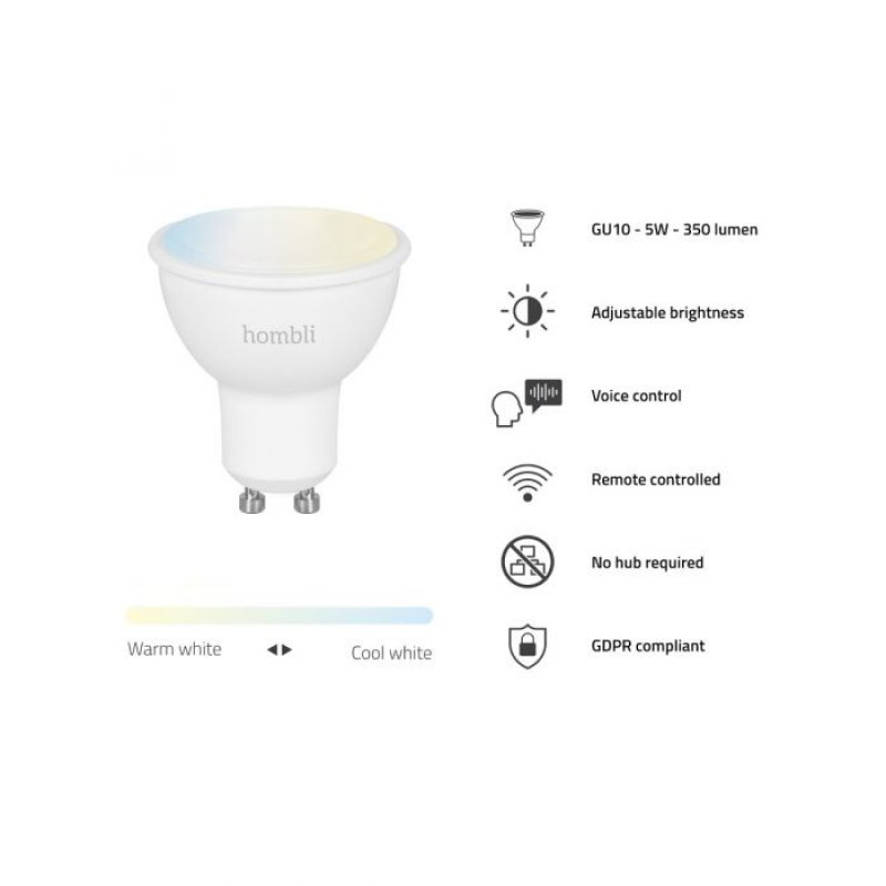 Hombli HBGB-0225 éclairage intelligent Ampoule intelligente 4,5 W Blanc Wi-Fi