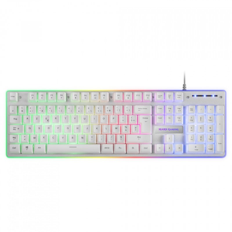 Mars Gaming MCPXWFR Combo Keyboard H-Mech FRGB Ultralight Mouse 10000DPI and XXL Mousepad White French Language