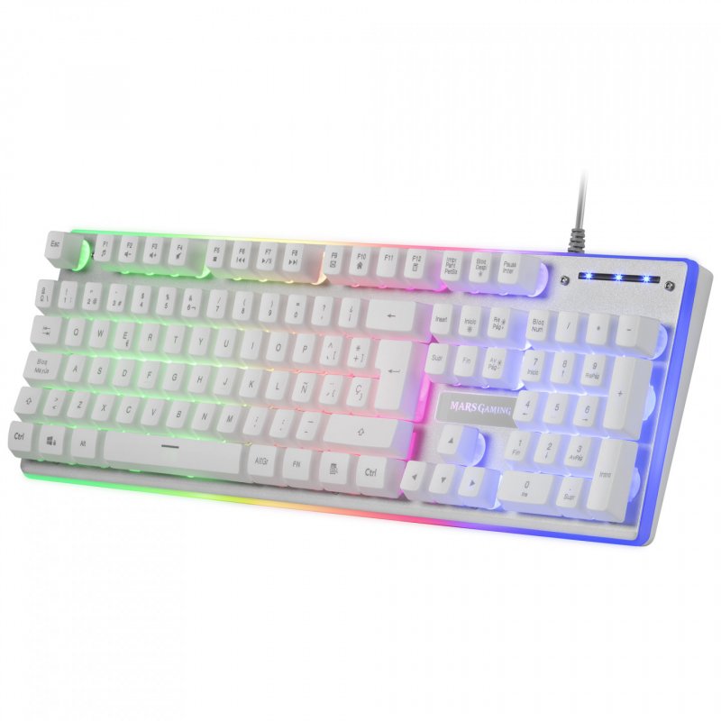 Mars Gaming MCPXWFR Combo Keyboard H-Mech FRGB Ultralight Mouse 10000DPI and XXL Mousepad White French Language