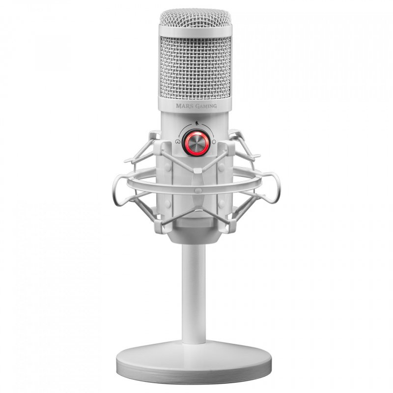 Microphone sur pied Mars Gaming MMICX Pro Studio (Blanc)