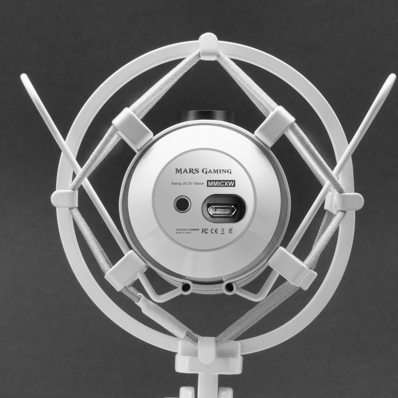 Mars Gaming MMICXW Professional Studio Microphone LED Mute USB White