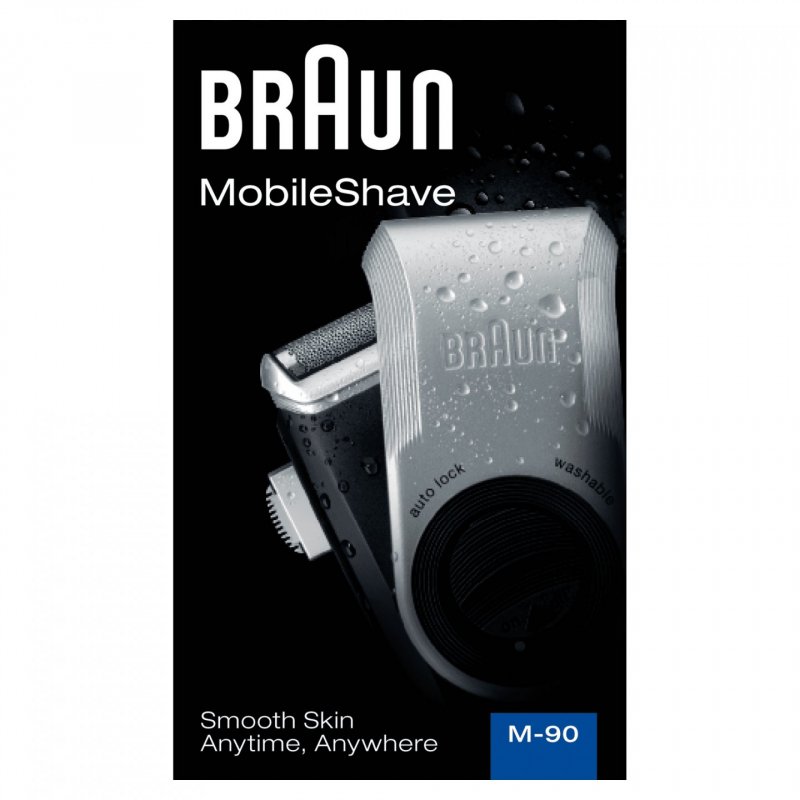 Braun MobileShave PocketGo M90 Blue, Silver