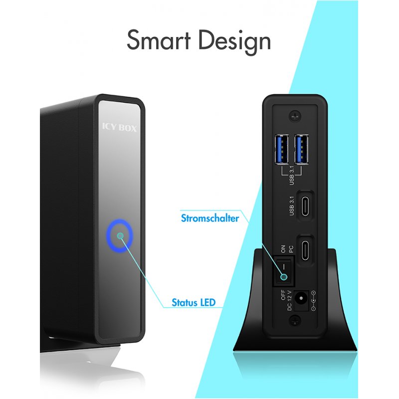 ICY BOX IB-382H-C31 HDD/SSD enclosure Black 2.5/3.5"