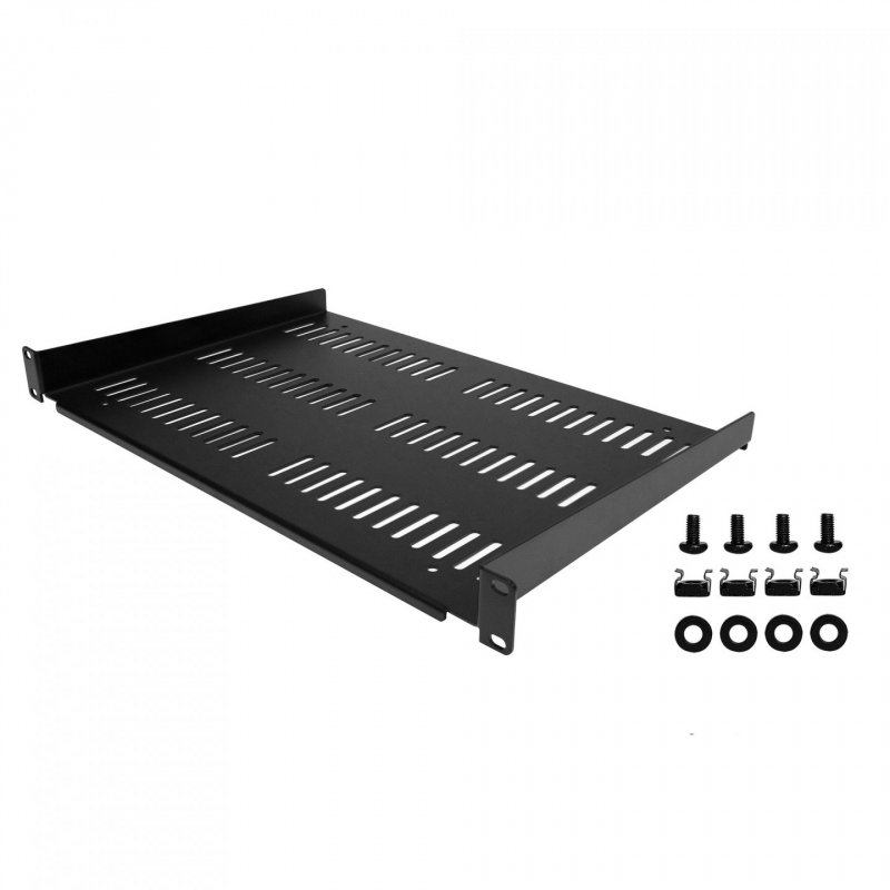 1U VENTED RACK SHELF - 12 IN (30.5CM) DEEP 1U SHELF - VENTED
