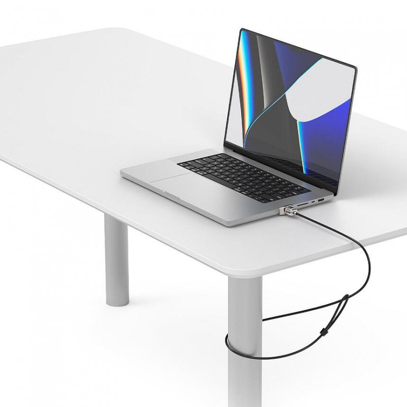 MACBOOK PRO 16-INCH 2021 LEDGE LOCK ADAPTER W/ KEY LOCK SILVER