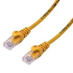 MCL 5m Cat6a U/UTP câble de réseau Jaune U/UTP (UTP)