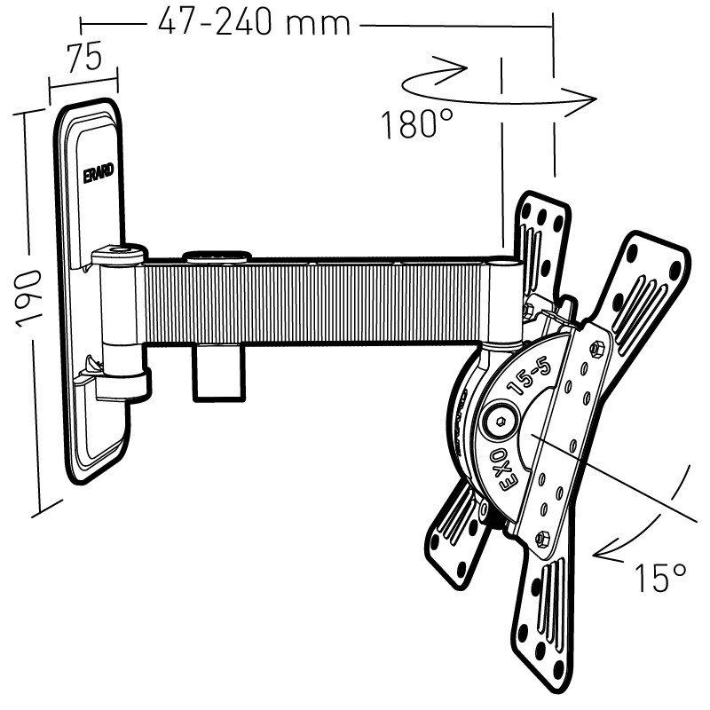 EXO 200TW2 - TILTING AND SWIVELING WITH 240 MM OFFSET BLA