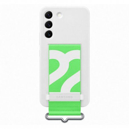 Samsung S22 Silicone Cover+Strap White