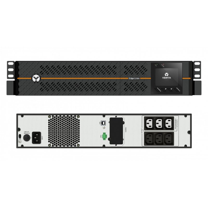 Vertiv EDGELI-1500IRT2U uninterruptible power supply (UPS) Line-Interactive 1.5 kVA 1350 W 6 AC outlet(s)