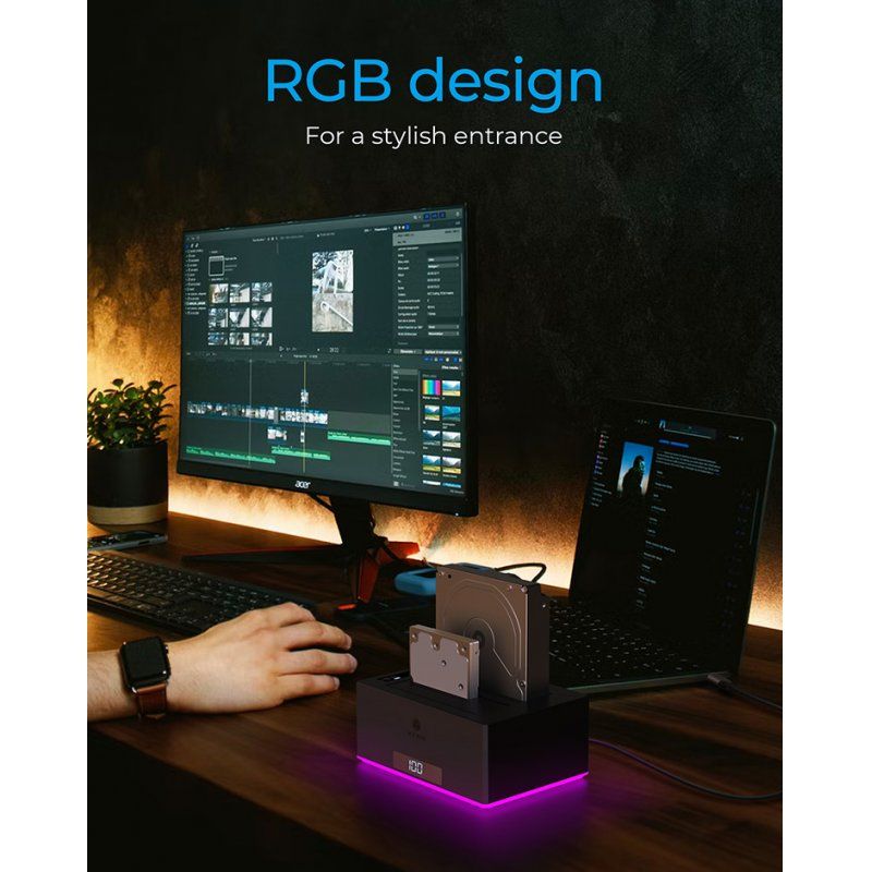 ICY BOX IB-127CL-U3 USB 3.2 Gen 1 (3.1 Gen 1) Type-B Noir