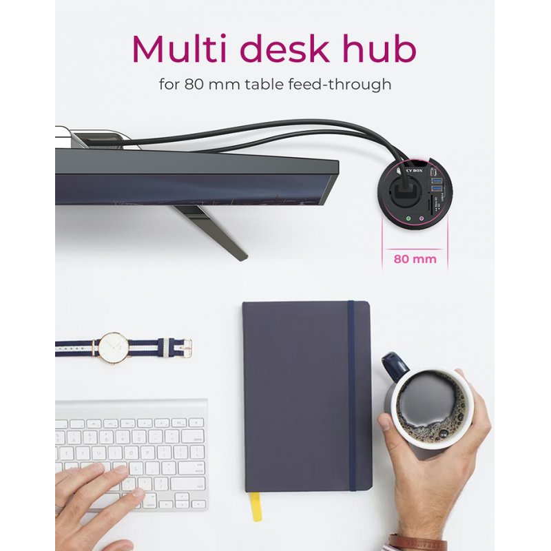 USB Hub ICY BOX Table 2x USB 3.0 Black