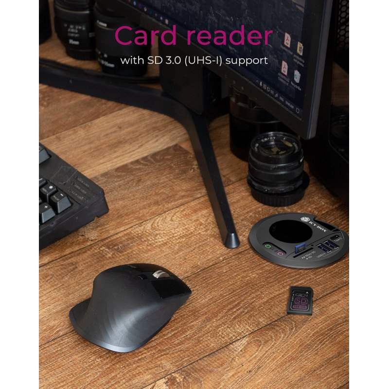 ICY BOX IB-HUB1430-CR prise de courant Noir