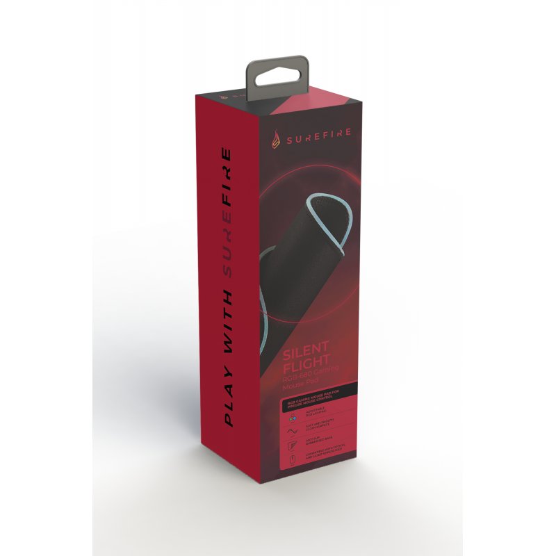 SureFire Silent Flight RGB-680 Tapis de souris de jeu Noir
