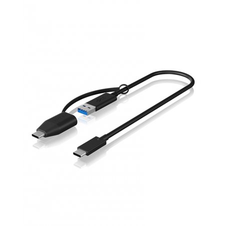 ICY BOX IB-CB033 câble USB 0,35 m USB 3.2 Gen 2 (3.1 Gen 2) USB C USB A Noir