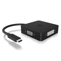 ICY BOX IB-DK1104-C 0.15 m USB Type-C DVI + VGA + DisplayPort + HDMI Black