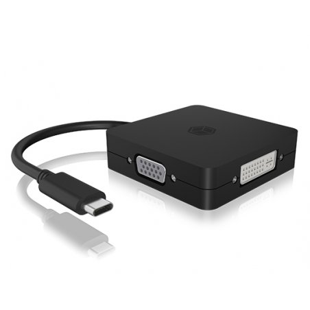 ICY BOX IB-DK1104-C 0.15 m USB Type-C DVI + VGA + DisplayPort + HDMI Black