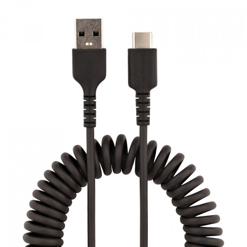 StarTech.com Câble USB vers USB-C de 50cm - Cordon USB USB-C Enroulé à Usage Intensif - Câble USB-A vers USB-C en Fi