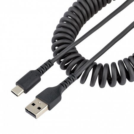 3ft USB A to C Charging Cable Coiled M/M