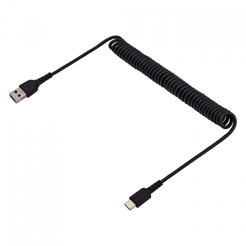 3ft USB A to C Charging Cable Coiled M/M