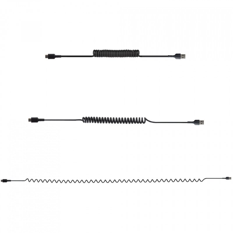 StarTech.com 1m USB A to C Charging Cable, Coiled Heavy Duty Fast Charge & Sync, High Quality USB 2.0 A to USB Type-C Ca