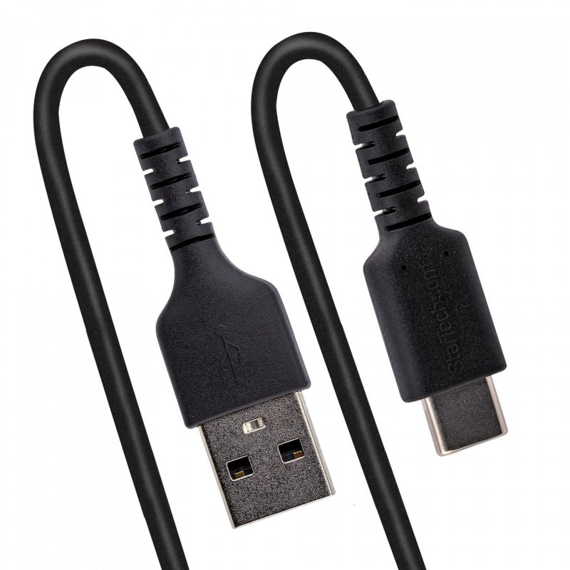 StarTech.com 1m USB A to C Charging Cable, Coiled Heavy Duty Fast Charge & Sync, High Quality USB 2.0 A to USB Type-C Ca