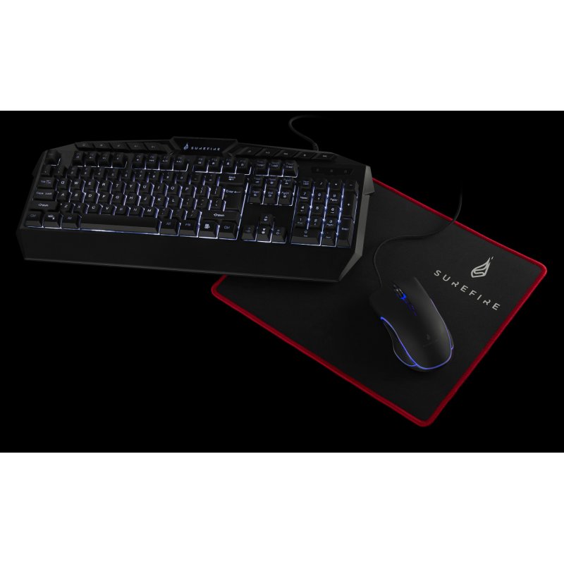 SureFire Silent Flight 320 Tapis de souris de jeu Noir, Rouge