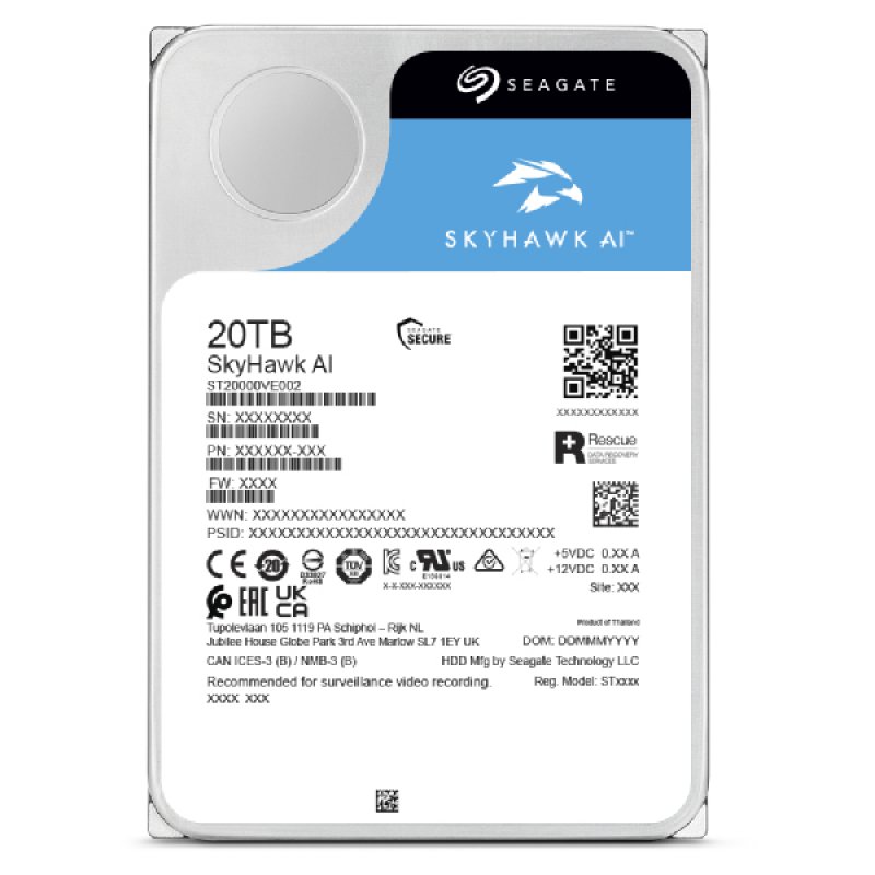 SKYHAWK AI 20TB 5YRS WARRANTY 3.5IN 6GB/S SATA 256MB 24X7