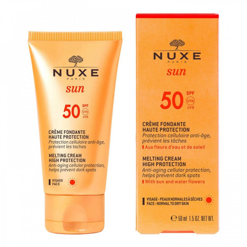 NUXE Sun Melting Face Cream SPF 50 Crème d’écran solaire Visage Adultes