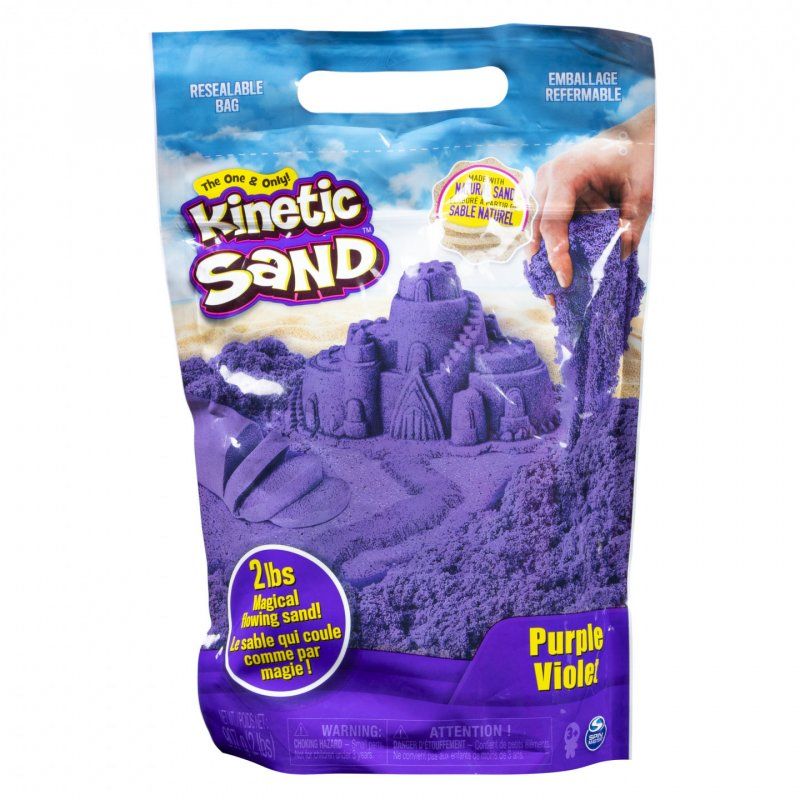 Kinetic Sand , The Original Moldable Sensory Play Sand Toys For Kids, Purple, 2 lb. Resealable Bag, Ages 3+