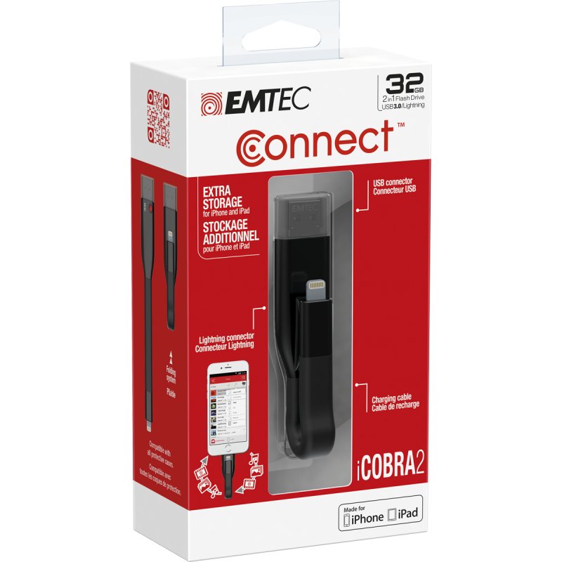Clé USB 3.0 Emtec iCobra2 T500 - 32Go (Noir)