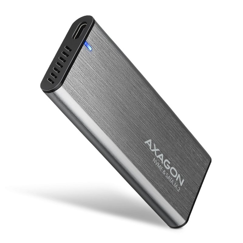 AXAGON EEM2-SG2 externes Gehäuse für M.2 SSDs USB-C 3.2 Gen 2 - silber
