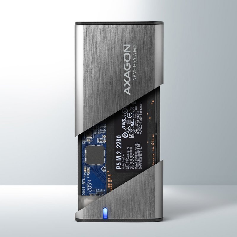 AXAGON EEM2-SG2 externes Gehäuse für M.2 SSDs USB-C 3.2 Gen 2 - silber