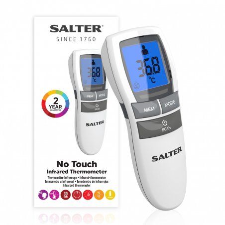 Salter TE-250-EU digital body thermometer Remote sensing thermometer Grey, White Universal Buttons