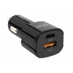CAR CHARGER USB-C 20W POWER DELIVERY (PD) AND USB-A 18W QUIC