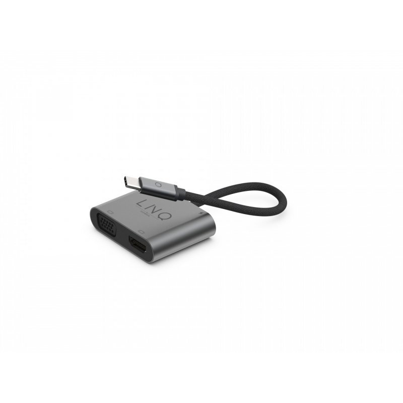 LINQ byELEMENTS LQ48001 station d'accueil USB 3.2 Gen 1 (3.1 Gen 1) Type-C Noir, Gris