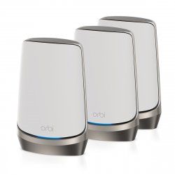 NETGEAR Orbi Quad-band RBKE963 AXE11000 WiFi 6E Mesh System Wi-Fi 6 (802.11ax) Gris, Blanc 16 Interne