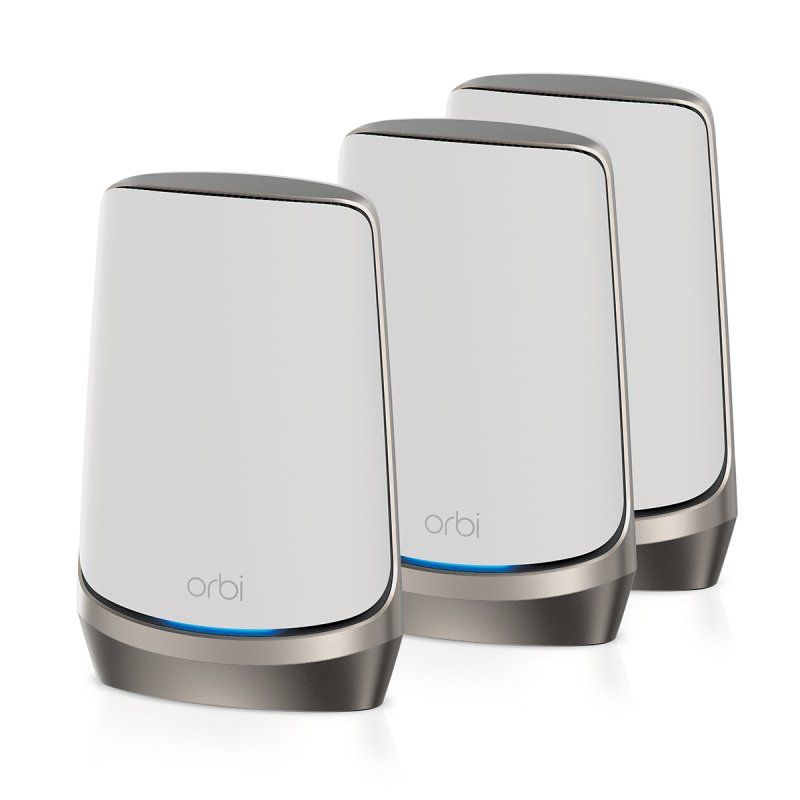 NETGEAR Orbi Quad-band RBKE963 AXE11000 WiFi 6E Mesh System Wi-Fi 6 (802.11ax) Gris, Blanc 16 Interne