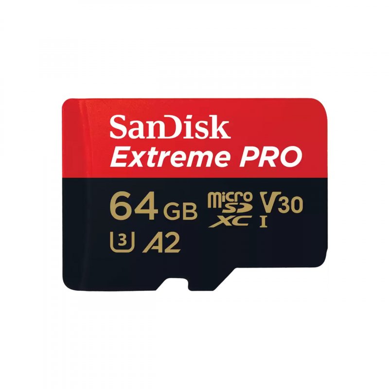 EXTREME PRO MICROSDXC 64GB+SD ADAPTER 200MB/S 90MB/S A2 C10 V3