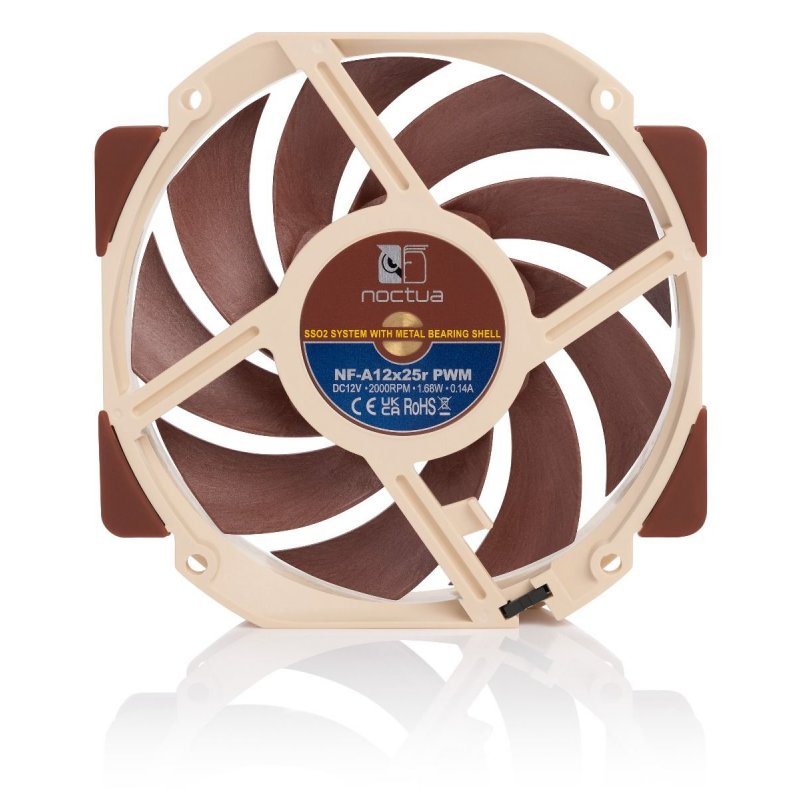 Noctua NF-A12X25R PWM Boitier PC Ventilateur 12 cm Beige, Marron