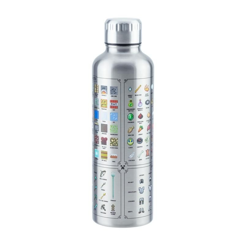 Paladone Minecraft Metal Water Bottle Utilisation quotidienne 500 ml Acier inoxydable