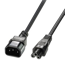 Cable d'alimentation Lindy C14 vers C5 M/F 2m (Noir)