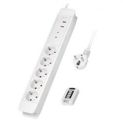 LogiLink LPS402 multiprise 1,5 m 5 sortie(s) CA Intérieure Blanc