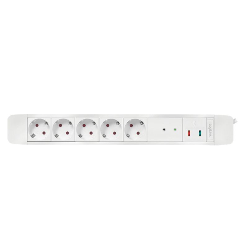 LogiLink LPS402 power extension 1.5 m 5 AC outlet(s) Indoor White