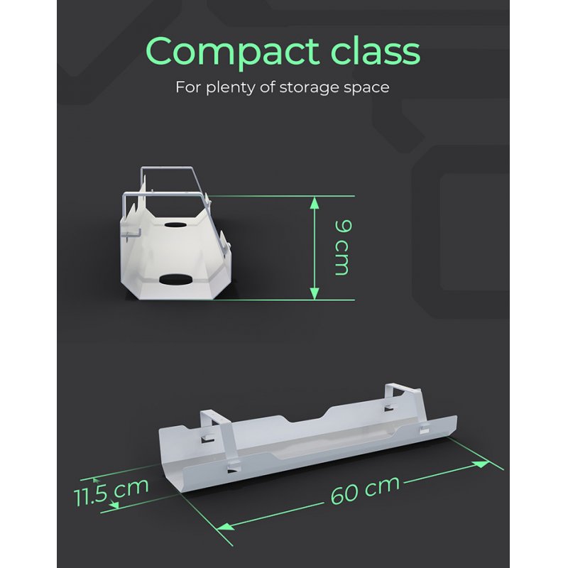 ICY BOX IB-EWA100W-CM Support de câble droit Blanc