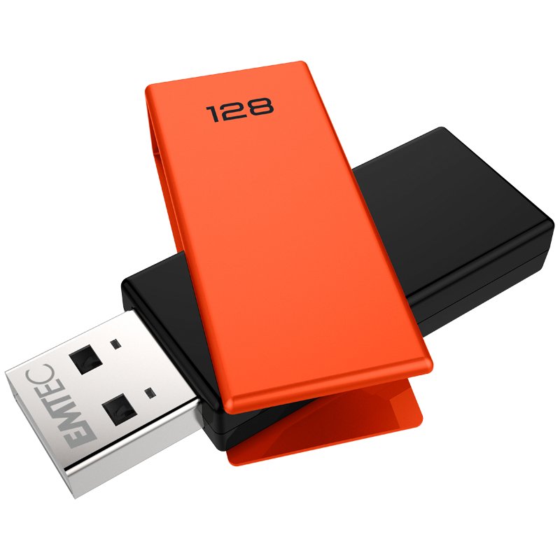 Clé USB 2.0 Emtec C350 Brick 2.0 - 128Go (Orange)