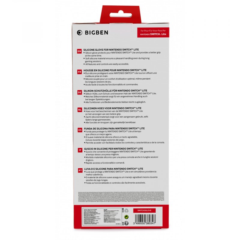 Bigben Interactive SWITCH2GLOVE portable game console case Cover Nintendo Silicone Black