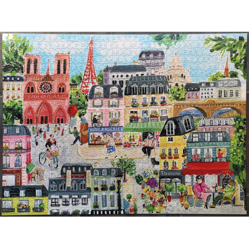 eeBoo Paris in a Day Block puzzle 1000 pc(s) Art