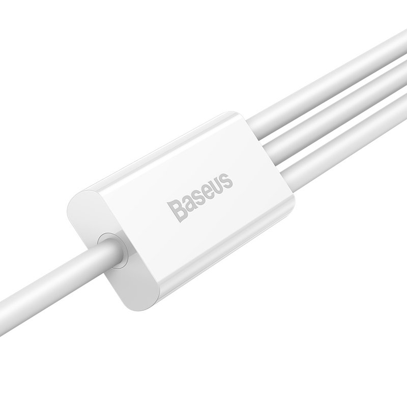 Baseus Cable Superior Series 3-in-1 Fast Charging Data Cable USB to M+L+C 3.5A 1.5m White (CAMLTYS-02)