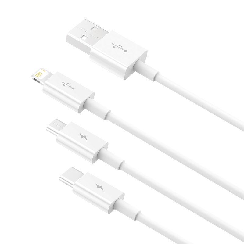 Baseus Superior câble USB 1,5 m USB 2.0 USB A USB C.Micro USB A/Lightning Blanc